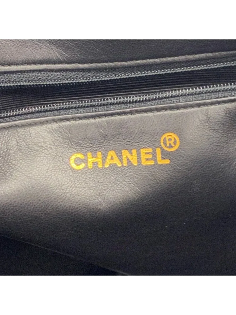 Chanel Shoulder Bag Caviar Leather Black Gold